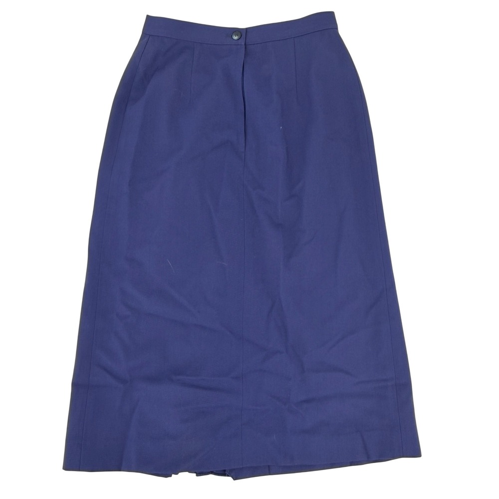Paul Stanley Midi Skirt Side Pleat 90s Vintage Women Sz 6 Purple Pure Wool Skirt